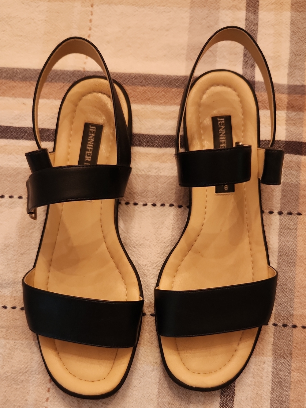 Jennifer Moore Black Open-Toe Slingback Sandals Size 8M